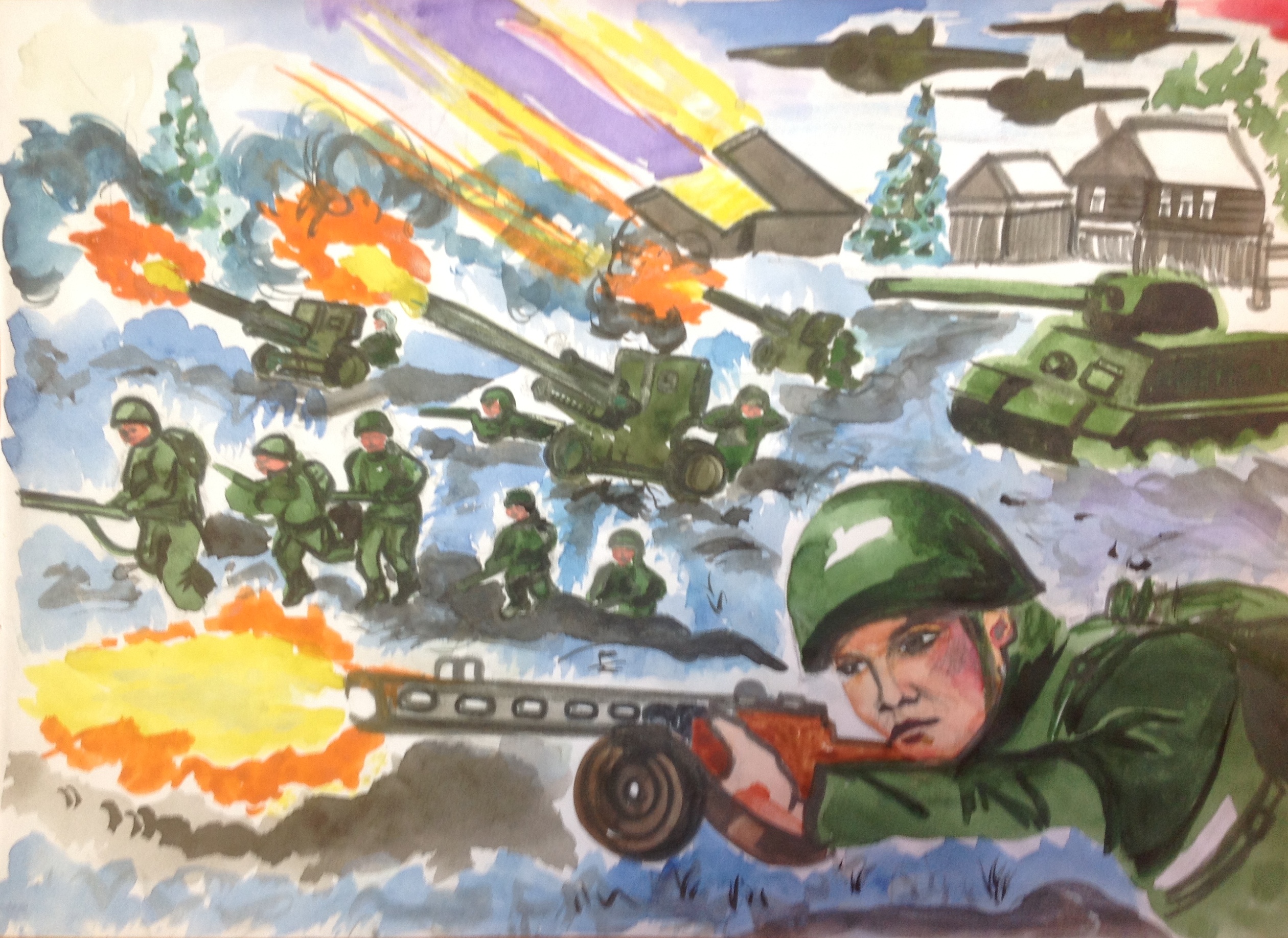 Рисунок на военную тематику