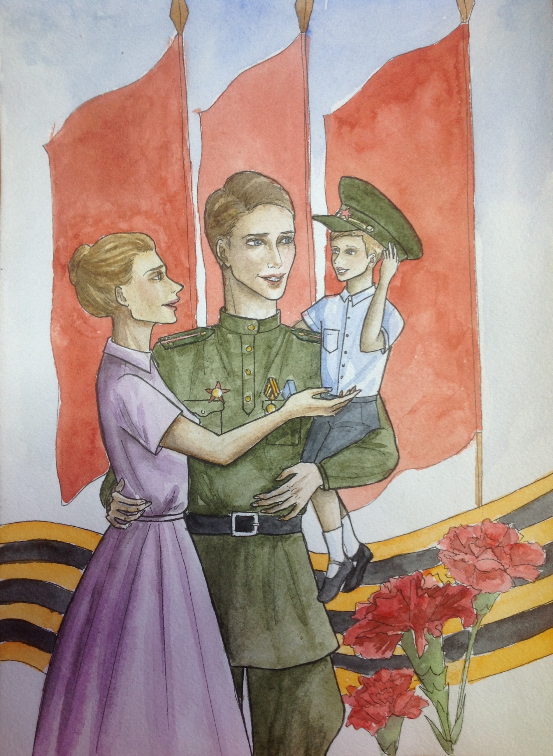 Вайны семьи. Рисунок на тему Великая Отечественная. Рисунок на тему день Победы.